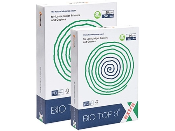 Een KOPIEERPAPIER BIO TOP 3 160GR A3 NATUREL FSC (PAK 250 VEL) koop je bij Buro De Peuter